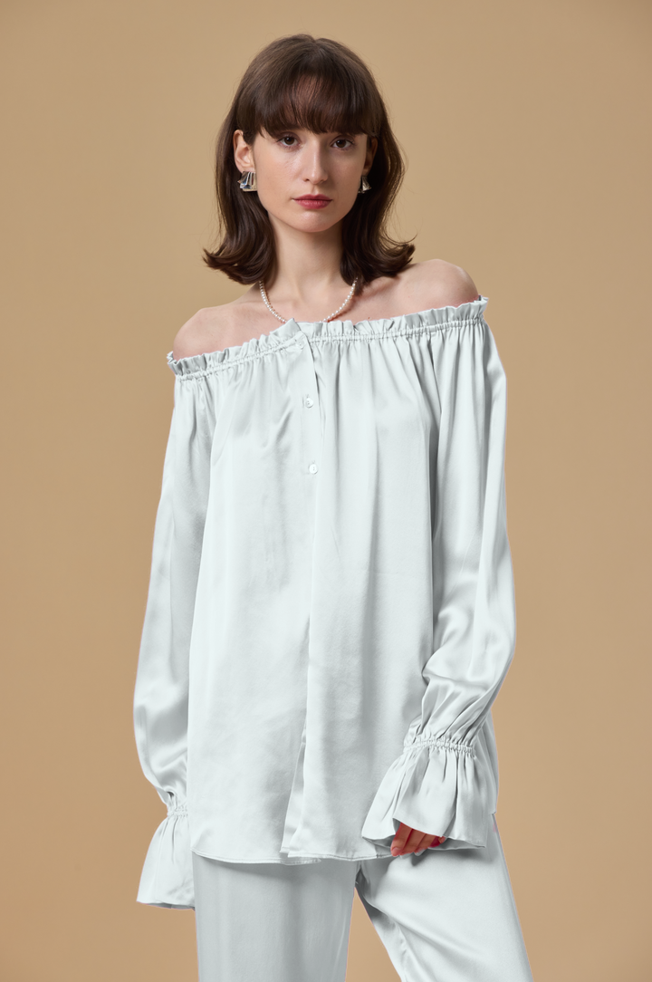 Loungewear sleepwear seiden pyjama  silk hemd hosen set
