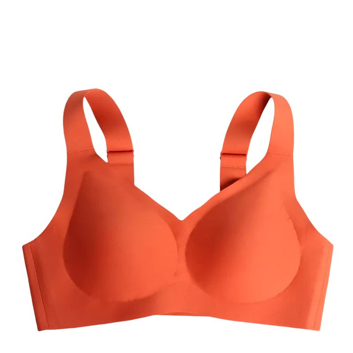 Bequemer  BH ohne Bügel spurlos mit breiteren  erstellbar Trägern  orange