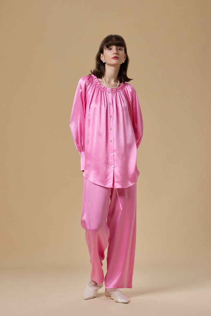 Loungewear sleepwear seiden pyjama  silk hemd hosen set