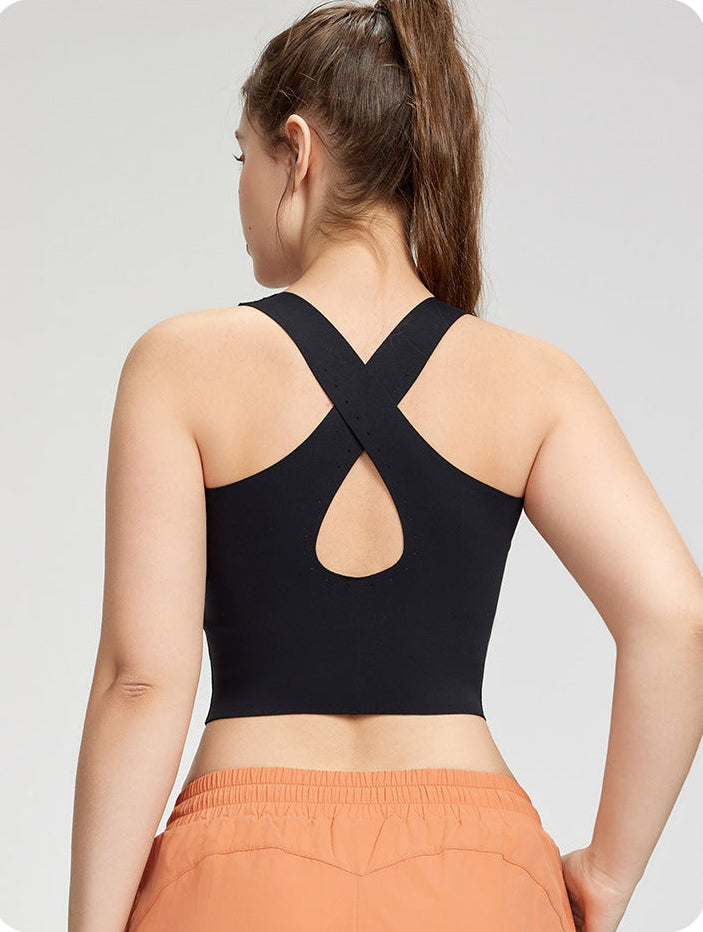 Bequemer Plus Size Sport-BH mit Crossback-Design und seitlicher Stütze für perfekten Halt